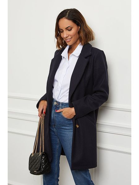 L'armoire de Suzette Płaszcz przejściowy w kolorze granatowym rozmiar: 40. Niebieskie płaszcze damskie L'armoire de Suzette, l, bez wzorów, bez kaptura. Za 201.95 zł.