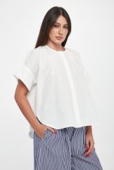 Bluzka damska popelinowa Educata WEEKEND MAX MARA. Bluzki damskie Weekend Max Mara, bez wzorów, bez kołnierzyka, bez ramiączek. Za 889.00 zł.