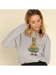 WOOOP Bluza "Duck Bouee" w kolorze szarym rozmiar: XL. Szare bluzy damskie Wooop, xl, bez wzorów, bez kaptura. Za 108.99 zł.