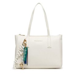 Torebka Valentino. Białe shopper bag Valentino, bez wzorów, bez dodatków. Za 649.99 zł.