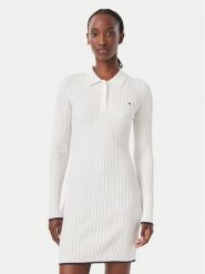 Tommy Jeans Sukienka dzianinowa DW0DW23317 Biały Slim Fit. Białe sukienki damskie Tommy Jeans, bez wzorów, z dzianiny, bez ramiączek. Za 449.99 zł.