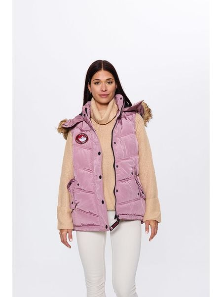 CANADA weather gear Kamizelka pikowana w kolorze jasnoróżowym rozmiar: L. Różowe kamizelki damskie CANADA weather gear, l, bez wzorów, bez kaptura. Za 173.99 zł.