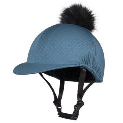 Czapka na kask jeździecki QHP Micah. Niebieskie czapki z daszkiem damskie QHP, na lato, bez wzorów, z elastanu. Za 191.00 zł.