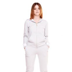 Bluza z kaptur na co dzień na siłownię. Szare bluzy damskie LEONE 1947 APPAREL, xs, bez wzorów, z bawełny, bez kaptura. Za 233.66 zł.
