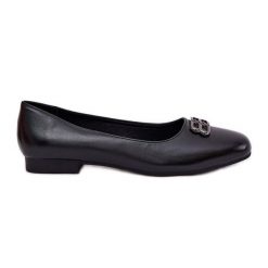 Eleganckie Baleriny Damskie Z Ozdobą Vinceza 62206 Czarne. Czarne balerinki damskie z aplikacjami, ze skóry. Za 161.95 zł.