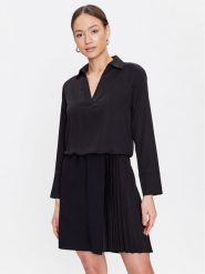 Marella Sukienka koszulowa Zanora 2332210533 Czarny Regular Fit. Czarne sukienki damskie Marella, bez wzorów, z syntetyku, bez ramiączek. Za 579.99 zł.
