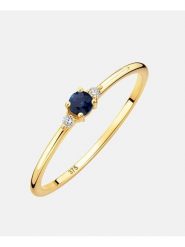 Revoni Złoty pierścionek z diamentami i szafirem rozmiar: 56. Niebieskie pierścionki damskie Revoni, z diamentem, złote. Za 978.99 zł.