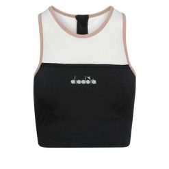 Top damski DIADORA L. SNUG CROP TOP BE ONE. Czarne koszulki sportowe damskie Diadora, l, bez wzorów, bez ramiączek. Za 39.99 zł.