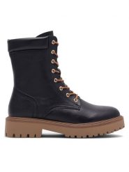 Jenny Fairy Trzewiki ELISA WS5896-17A Czarny. Czarne botki damskie Jenny Fairy, z syntetyku, bez obcasa, na płaskiej podeszwie, bez zapięcia. Za 159.99 zł.