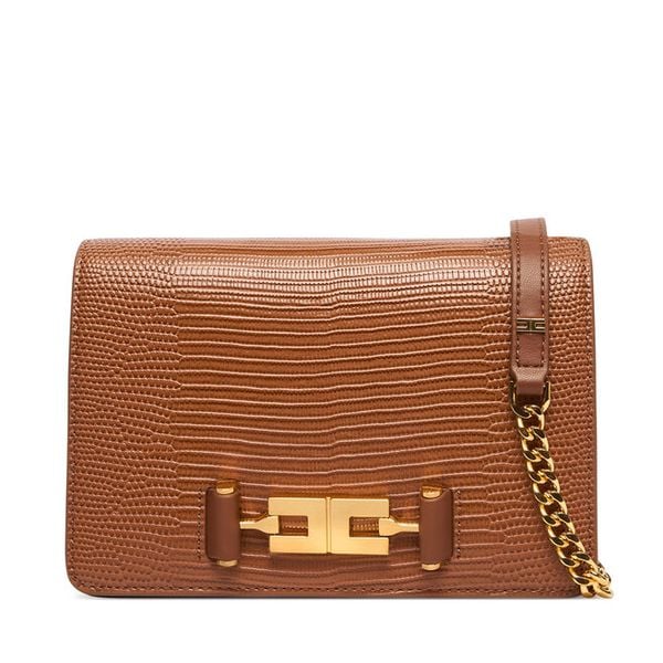 Torebka Elisabetta Franchi. Brązowe listonoszki damskie Elisabetta Franchi, bez wzorów, bez dodatków. Za 1,289.00 zł.