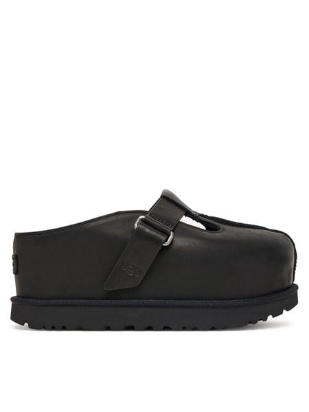 Ugg Klapki W Goldenstar Hi Clog 1169591 Czarny. Czarne klapki damskie Ugg, bez wzorów, ze skóry, bez obcasa, bez zapięcia. Za 749.99 zł.