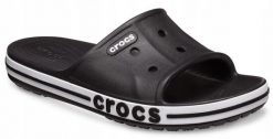 Klapki Dla Dorosłych Crocs Bayaband Slide. Białe klapki damskie Crocs, bez wzorów, z materiału, bez obcasa, bez zapięcia. Za 119.99 zł.
