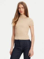 Guess Sweter W5YR04 Z0040 Beżowy Regular Fit. Brązowe swetry klasyczne damskie Guess, m, z syntetyku, bez kołnierzyka. Za 209.99 zł.