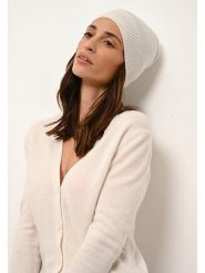 Just Cashmere Kaszmirowa czapka "Ginger" w kolorze białym rozmiar: onesize. Białe czapki damskie Just Cashmere, bez wzorów, z kaszmiru. Za 130.99 zł.