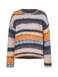More & More Sweter w kolorze lawendowo-pomarańczowo-granatowym rozmiar: 36. Niebieskie swetry klasyczne damskie More & More, z wełny, bez kołnierzyka. Za 145.26 zł.