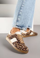 Panterkowe Sneakersy Tenisówki w Kultowym Stylu Neolithaen. Obuwie sportowe damskie Renee, z jeansu, bez zapięcia, tenisowe. Za 74.99 zł.