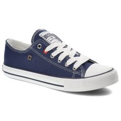 Granatowe Trampki Big Star Damskie Modne Obuwie. Niebieskie trampki damskie Big Star, z aplikacjami, bez zapięcia. Za 89.99 zł.