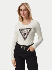Guess Bluzka W6BI57 K7387 Beżowy jasny Regular Fit. Brązowe bluzki damskie Guess, s, z aplikacjami, z bawełny, bez kołnierzyka, bez ramiączek. Za 182.99 zł.
