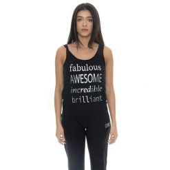 Odzież sportowa lekka z bawełna na co dzień. Czarna koszulki sportowe damskie LEONE 1947 APPAREL, bez wzorów, z bawełny, bez ramiączek, na fitness i siłownię. W wyprzedaży za 69.47 zł.