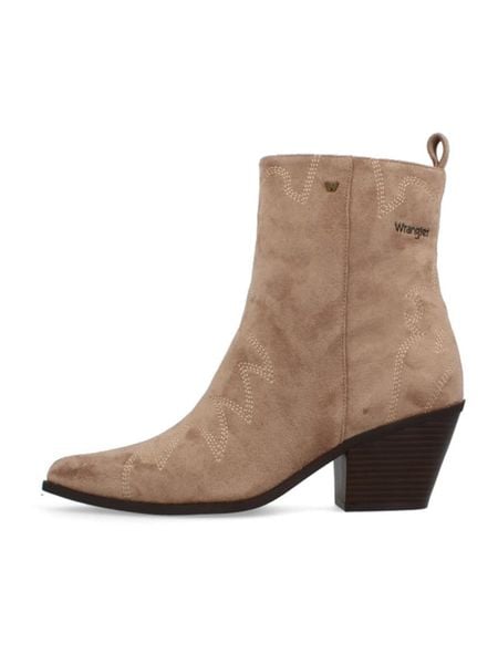 Wrangler Botki "Mae" w kolorze beżowym rozmiar: 41. Brązowe botki damskie Wrangler, eleganckie, bez obcasa, bez zapięcia. Za 148.61 zł.