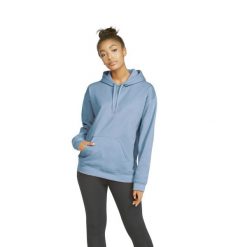 Bluza z kapturem Gildan Midweight Softstyle. Niebieskie bluzy damskie GILDAN, xl, bez wzorów, z bawełny, z kapturem. Za 114.80 zł.