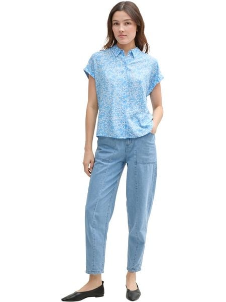 TOM TAILOR Denim Bluzka w kolorze błękitnym rozmiar: M. Niebieskie bluzki damskie TOM TAILOR DENIM, m, bez wzorów, z denimu, klasyczne, bez kołnierzyka, bez ramiączek. Za 77.95 zł.