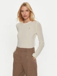 Tommy Hilfiger Sweter WW0WW44161 Écru Regular Fit. Swetry klasyczne damskie Tommy Hilfiger, xxl, z wełny, bez kołnierzyka. Za 449.99 zł.
