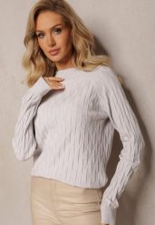 Jasnoszary Golf o Klasycznym Fasonie Anofra. Szare golfy damskie Renee, uniwersalny, bez wzorów, bez ramiączek. Za 59.99 zł.