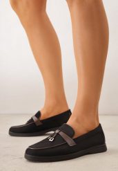 Czarne Eleganckie Mokasyny VICES z Imitacji Zamszu ze Skórzaną Wkładką Jaenith. Czarne mokasyny damskie Born2be, z jeansu, bez obcasa. Za 89.99 zł.