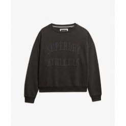 Bluza damska Superdry Athletic Tonal Applique Crew. Szare bluzy damskie Superdry, m, bez wzorów, prążkowane, bez kaptura. Za 330.80 zł.