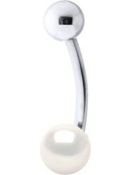 Pearline Srebrny kolczyk z perłą do piercingu rozmiar: onesize. Białe kolczyki damskie Pearline, z perłą, srebrne. Za 173.99 zł.