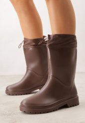 Brązowe Kalosze ze Ściągaczami przy Cholewce Bastotus. Brązowe kalosze damskie Renee, bez wzorów. Za 79.99 zł.