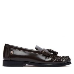 Mokasyny Tommy Hilfiger. Brązowe mokasyny damskie Tommy Hilfiger, bez obcasa. Za 649.99 zł.