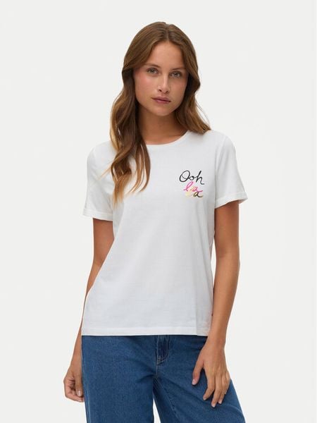 Vero Moda T-Shirt Ikami 10340181 Biały Regular Fit. Białe t-shirty damskie Vero Moda, xs, bez wzorów, z bawełny, bez kołnierzyka. Za 48.99 zł.