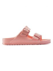 Birkenstock Skórzane klapki "Arizona" w kolorze pomarańczowym rozmiar: 40. Pomarańczowe klapki damskie Birkenstock, bez wzorów, z otwartym noskiem, bez obcasa, bez zapięcia. Za 214.19 zł.
