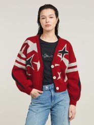 G-Star Kardigan w kolorze czerwonym rozmiar: L. Czerwone kardigany damskie G-Star, l, bez wzorów, z wełny. Za 301.95 zł.