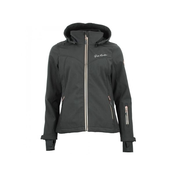 Kurtka damska Peak Mountain Softshell Amaleoff. Czarne kurtki damskie Peak Mountain, bez wzorów, z softshellu. W wyprzedaży za 372.50 zł.
