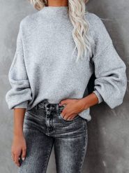 Milan Kiss Sweter w kolorze jasnoszarym rozmiar: M. Szare swetry klasyczne damskie Milan Kiss, m, bez kołnierzyka. Za 146.28 zł.