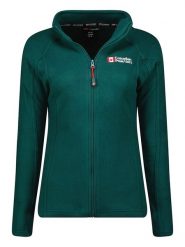 Canadian Peak Kurtka polarowa "Tugeak" w kolorze ciemnozielonym rozmiar: XL. Zielone kurtki damskie Canadian Peak, xl, z materiału, bez kołnierzyka. Za 83.42 zł.
