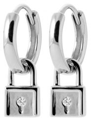 L'Atélier Précieux Srebrne kolczyki-kreole z cyrkoniami rozmiar: onesize. Szare kolczyki damskie l'Atelier precieux, z cyrkonią, srebrne. Za 126.99 zł.