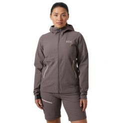 Kurtka softshell damska Helly Hansen Blaze Softshell. Szare kurtki sportowe damskie Helly Hansen, bez wzorów, z softshellu, bez kaptura. Za 519.99 zł.