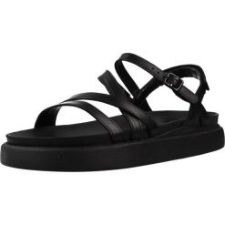 Sandały CLARKS 26181259C Czarny. Czarne sandały damskie Clarks, bez wzorów, ze skóry, bez obcasa, bez zapięcia. Za 237.99 zł.