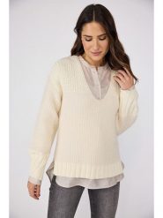 LIEBLINGSSTÜCK Sweter "Taline" w kolorze kremowym rozmiar: 34. Brązowe swetry klasyczne damskie LIEBLINGSSTÜCK, z bawełny, bez kołnierzyka. Za 281.10 zł.