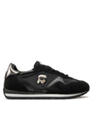 KARL LAGERFELD Sneakersy KL63930N Czarny. Czarne obuwie sportowe damskie KARL LAGERFELD, z materiału, bez zapięcia. Za 499.99 zł.