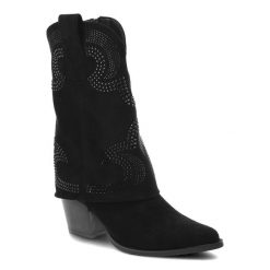 Czarne Kozaki S.Barski Eleganckie Kowbojki Damskie. Czarne kozaki damskie S.BARSKI, bez obcasa, na obcasie, bez zapięcia. Za 229.00 zł.