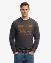 Superdry Retro Outdoor Relaxed Bluza z bawełny — Washed Black. Czarne bluzy damskie Superdry, m, z aplikacjami, z bawełny, bez kaptura. Za 336.55 zł.