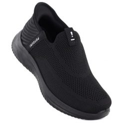 Półbuty sportowe damskie slip on czarne Potocki BK01312. Czarne obuwie sportowe treningowe POTOCKI, z tkaniny. Za 129.99 zł.