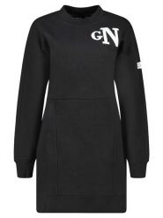 Geographical Norway Sukienka dresowa "Gardette" w kolorze czarnym rozmiar: XL. Czarne sukienki damskie Geographical Norway, bez wzorów, z dresówki, bez ramiączek. Za 118.56 zł.