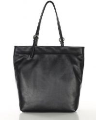 Torebka shopperka premium z miękkiej skóry cielęcej MARCO MAZZINI czarna. Czarne shopper bag bez wzorów, ze skóry, bez dodatków. Za 759.00 zł.