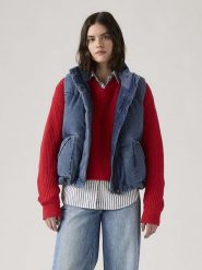 Levi's Kamizelka w kolorze niebieskim rozmiar: XS. Niebieskie kamizelki damskie Levi's, s, bez wzorów, bez kaptura. Za 166.88 zł.